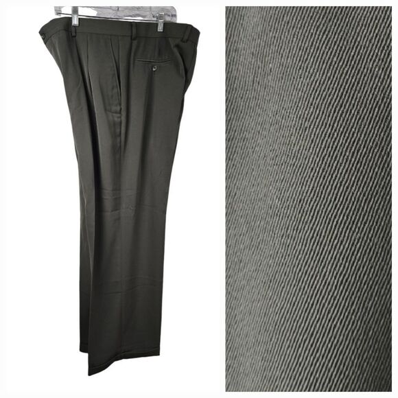 Claiborne Men's 40x30 PR Essentials Meru Classic Fit Pleated Dress Pant Cuffed - Picture 1 of 14